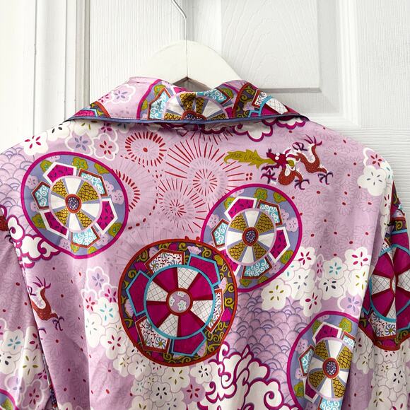Nick & Nora Silk Purple Eastern Asian Inspired Dragon Chinese New Year Robe S/M - Picture 9 of 11